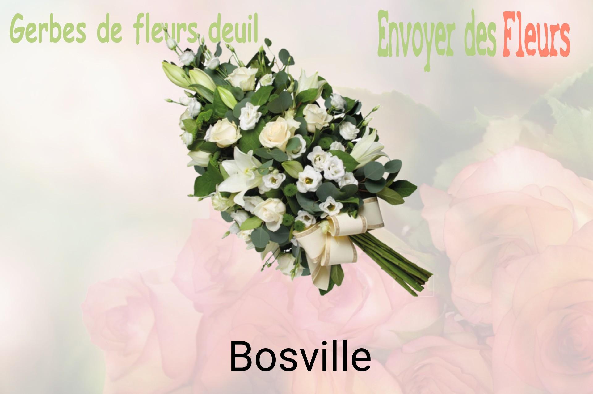 Gerbe de fleurs de deuil livrée à Bosville